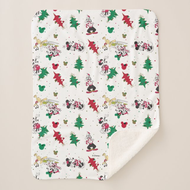 Happy Holidays | Christmas Mickey Mouse & Friends Sherpa Blanket (Front)