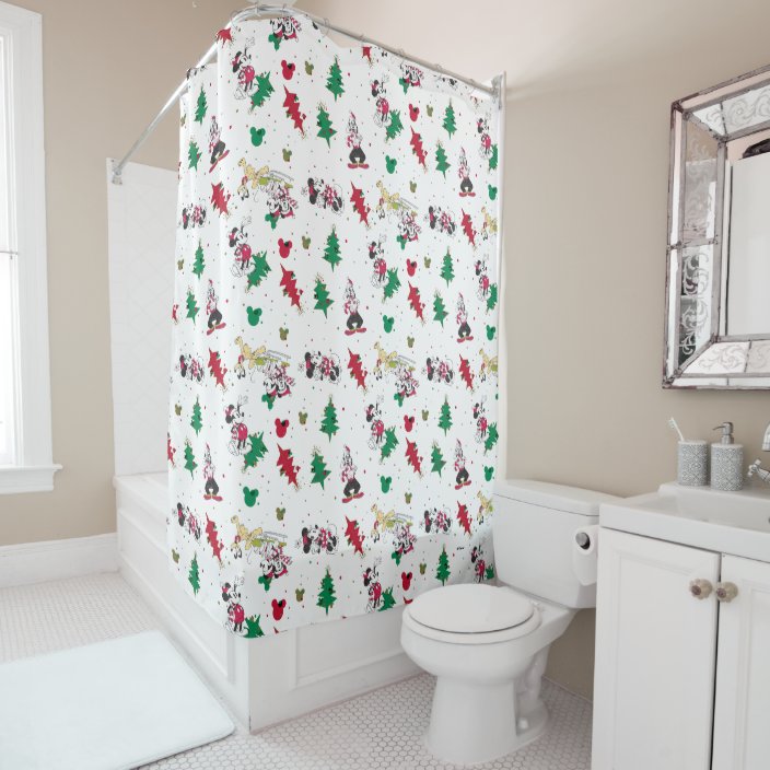 Happy Holidays Christmas Mickey Mouse & Friends Shower Curtain