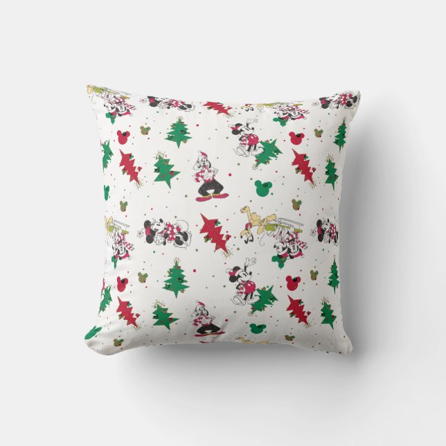 Happy Holidays | Christmas Mickey Mouse & Friends Throw Pillow (Front)
