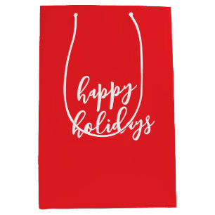 Happy Holidays Christmas New Year Season Message Medium Gift Bag