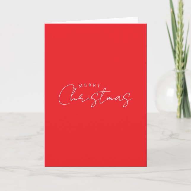 Happy Holidays Christmas New Year Season Red Card (Front)