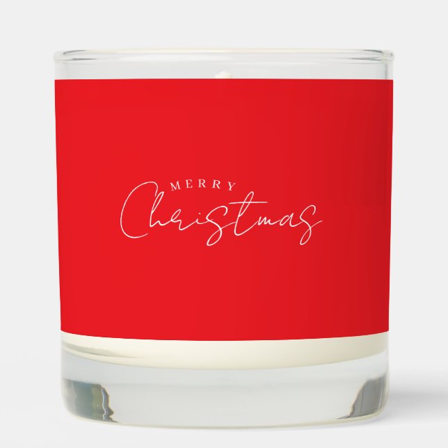 Happy Holidays Christmas New Year Season Red Scented Candle (Front)