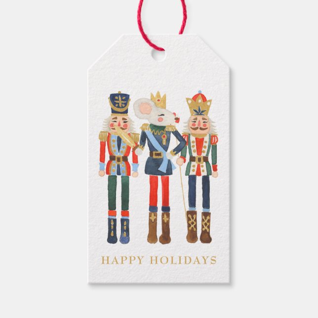 Happy Holidays Christmas Nutcracker Gift Tags (Front)