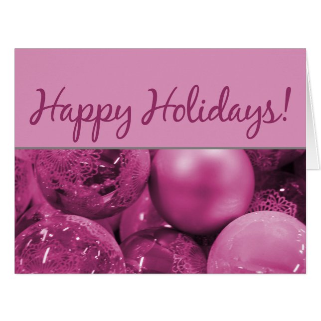 Happy Holidays Christmas Ornaments Cards (Front Horizontal)