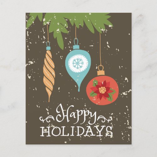 Happy Holidays Christmas Ornaments Decorative Flyer