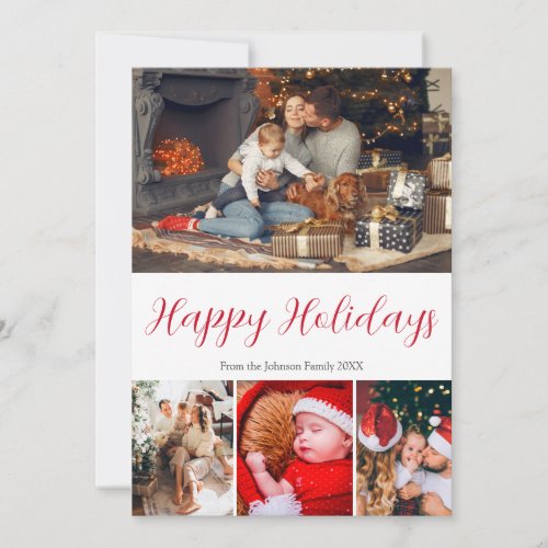 Happy holidays christmas photo calligraphy text  holiday card