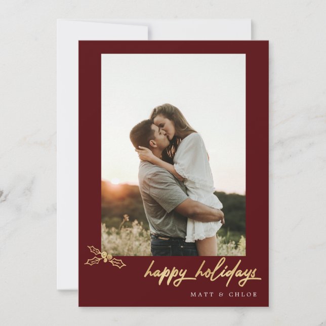Happy Holidays Christmas Photo card (Front)
