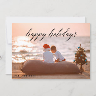 Happy Holidays Christmas Photo Card Beautiful Type