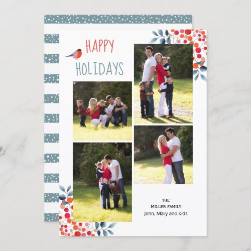 Happy Holidays Christmas photo collage card