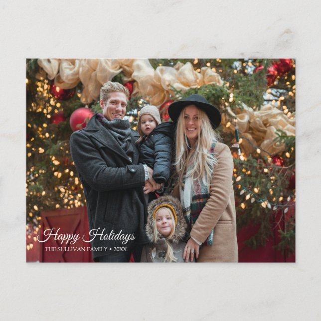 Happy Holidays Christmas Photo Greeting Postcards (Front)