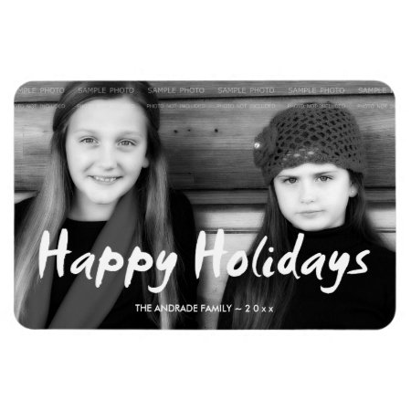 Happy Holidays Christmas Photo Holiday Wishes Fun Magnet