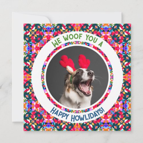 Happy Holidays Christmas Photo Pun Dog Dad Mum Mom Holiday Card