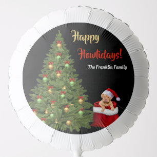Happy Holidays Christmas Puppy Pet Fun Personalize Balloon