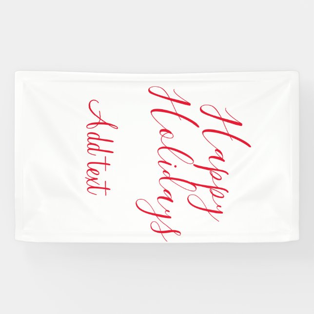 Happy holidays Christmas red calligraphy simple mi Banner (Horizontal)