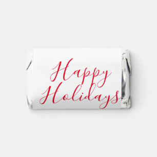 Happy holidays Christmas red calligraphy simple mi Hershey's Miniatures