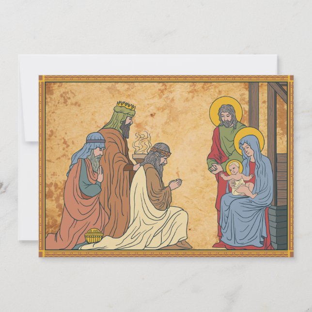 Happy Holidays | Christmas Religious Nativity Holiday Card (Front)