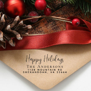 Happy Holidays Christmas Return Address Self-inking Stamp