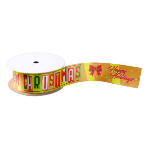 Happy Holidays / Christmas Ribbon - Yellow