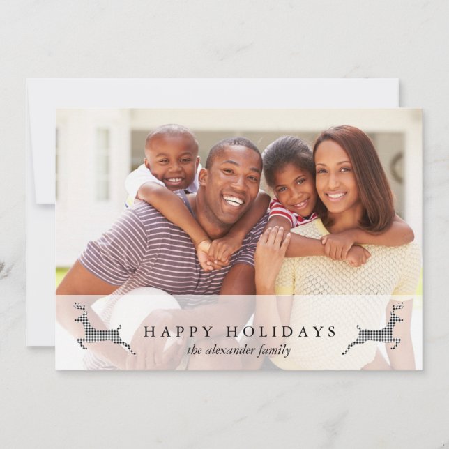 Happy Holidays Christmas Rustic Deer Photo Card (Front)