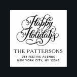 Happy Holidays Christmas Script Return Address Self-inking Stamp<br><div class="desc">Happy Holidays Christmas Script Personal Return Address Self Inking Stamp features the text "Happy Holidays" with your custom name and return address below in an elegant calligraphy script. Perfect for Christmas cards,  holiday cards,  Christmas party invitations and holiday parties. Designed by ©Evco Studio www.zazzle.com/store/evcostudio</div>