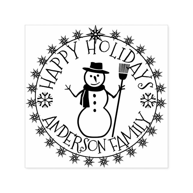 Happy Holidays Christmas  Self-inking Stamp (Design)
