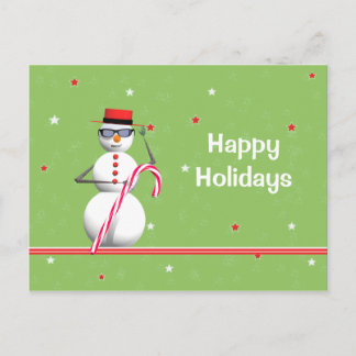 Happy Holidays Christmas Snowman Holiday Postcard