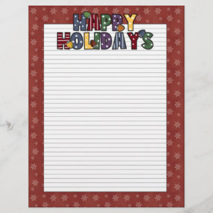 Happy Holidays Christmas Stationery Letterhead