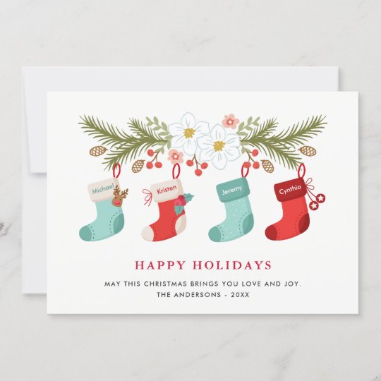 happy holidays christmas stockings 4 family names holiday