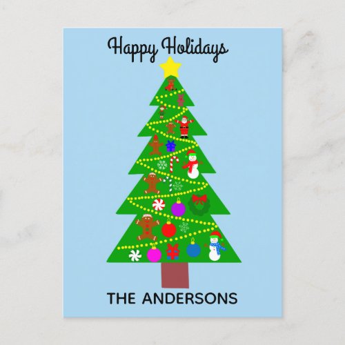 Happy Holidays Christmas Tree 1_2 Postcard