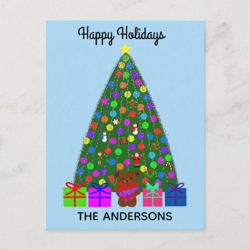 Happy Holidays Christmas Tree 3_2 Postcard