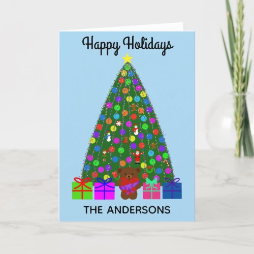 Happy Holidays Christmas Tree 3 Card