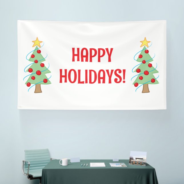 Happy Holidays Christmas Tree Banner (Tradeshow)