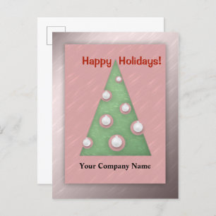 Happy Holidays Christmas Tree Business Personalize Holiday Postcard