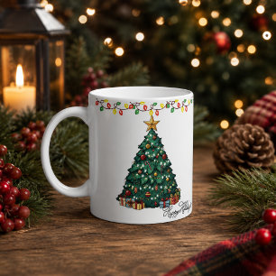 Happy Holidays Christmas Tree Coffee Mug
