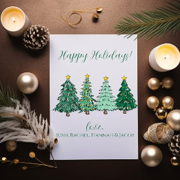 Happy Holidays Christmas Tree Family Holiday Card