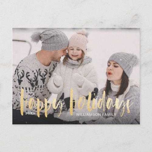Happy Holidays  Christmas Tree Family Photo Holiday Postcard