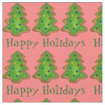 Happy Holidays Christmas Tree Holiday Cookies Fabric