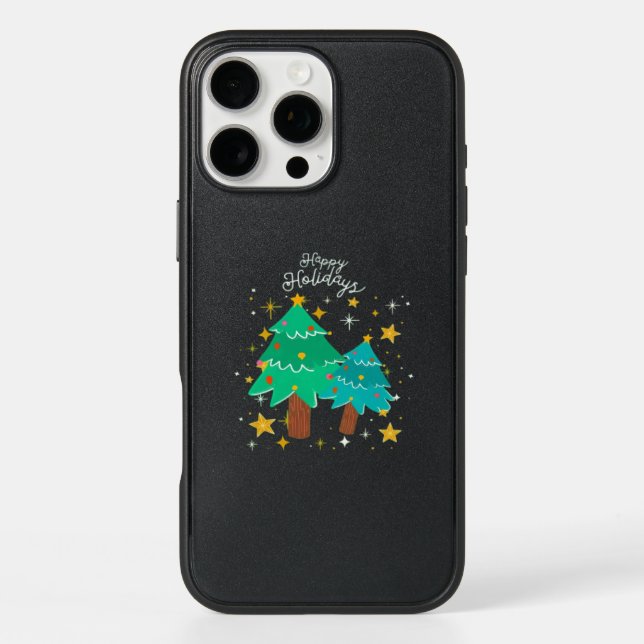 Happy Holidays Christmas Trees Classic Otterbox iPhone Case (Back)