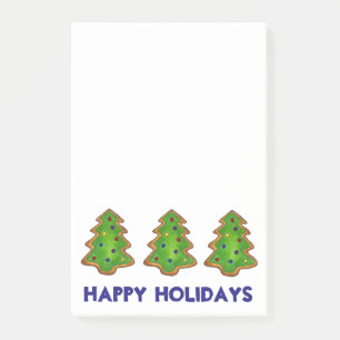 Happy Holidays Christmas Xmas Tree Cookie Baking Post-it Notes