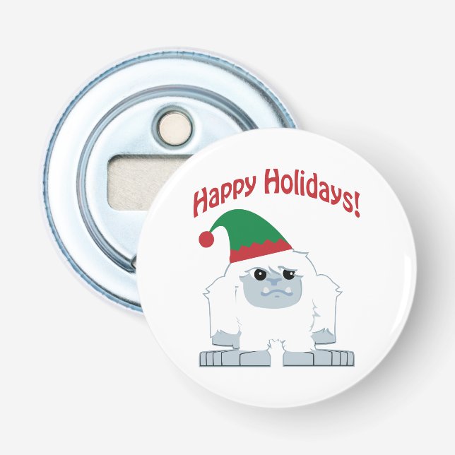 Happy Holidays! Christmas Yeti Bottle Opener (Front)