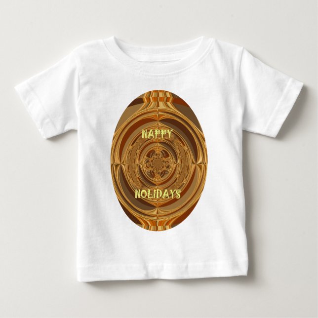 Happy Holidays Circle Art Print/Design Baby T-Shirt (Front)