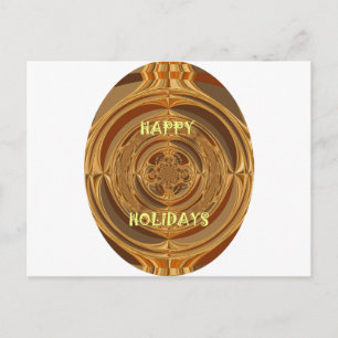 Happy Holidays Circle Art Print/Design Holiday Postcard