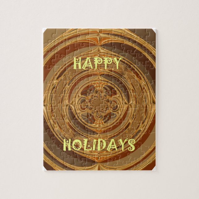 Happy Holidays Circle Art Print/Design Jigsaw Puzzle (Vertical)