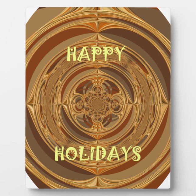 Happy Holidays Circle Art Print/Design Plaque (Front)