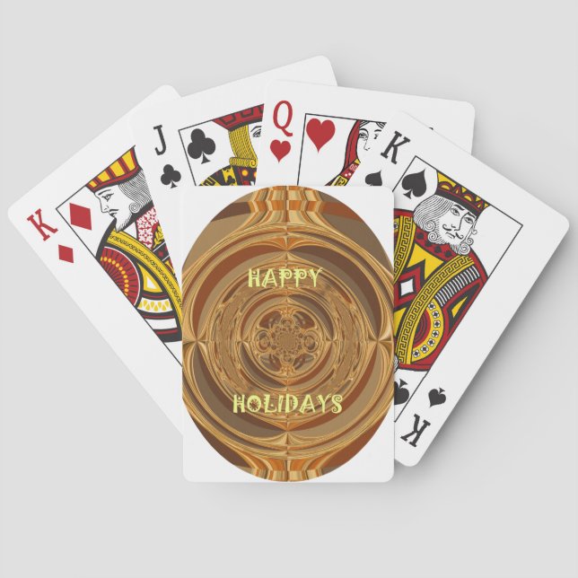 Happy Holidays Circle Art Print/Design Poker Cards (Back)
