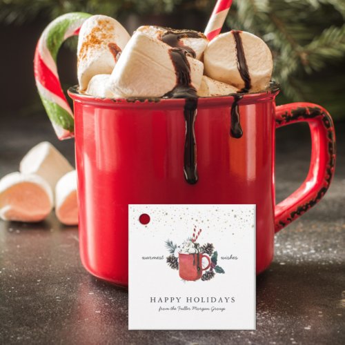 Happy Holidays  Classic Hot Chocolate Christmas Favor Tags