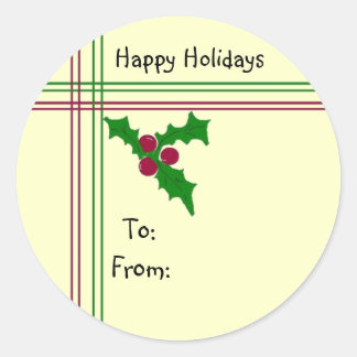 Happy Holidays Classic Round Sticker