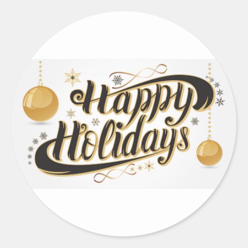 Happy Holidays Classic Round Sticker