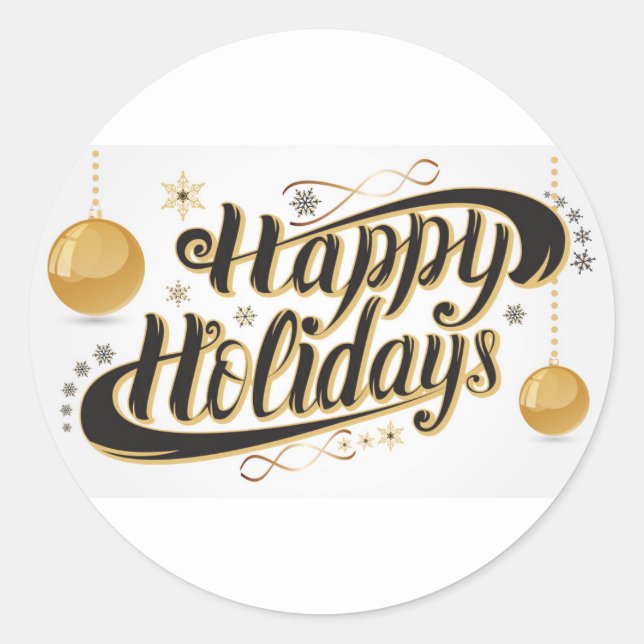 Happy Holidays Classic Round Sticker (Front)