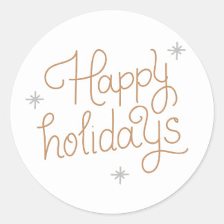 Happy Holidays Classic Round Sticker